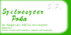 szilveszter poka business card